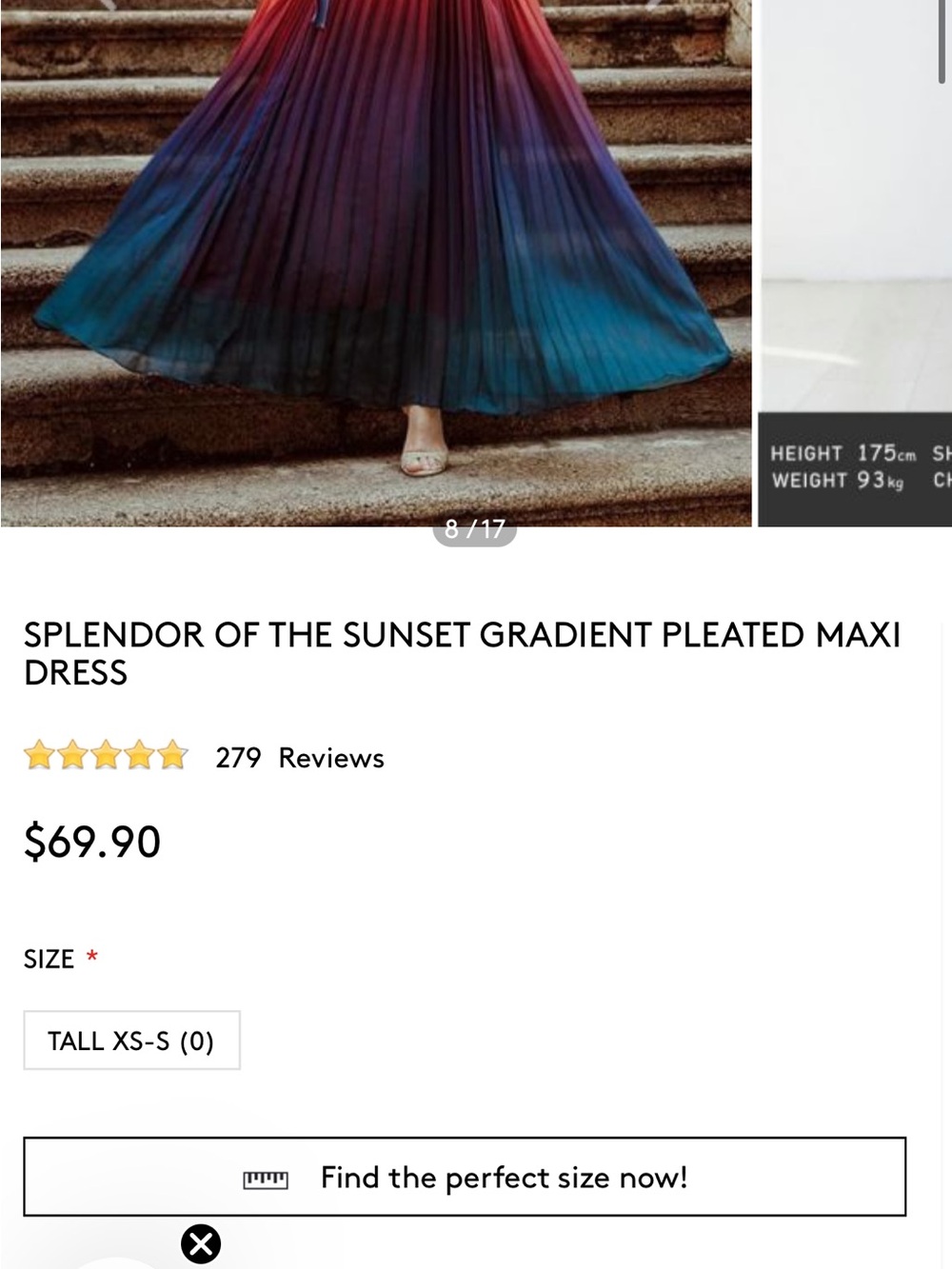 Splendor of the Sunset Gradient Pleated Maxi Dress - Picture 4 of 10